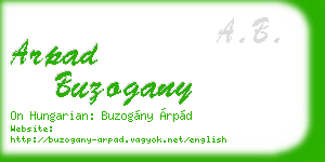 arpad buzogany business card